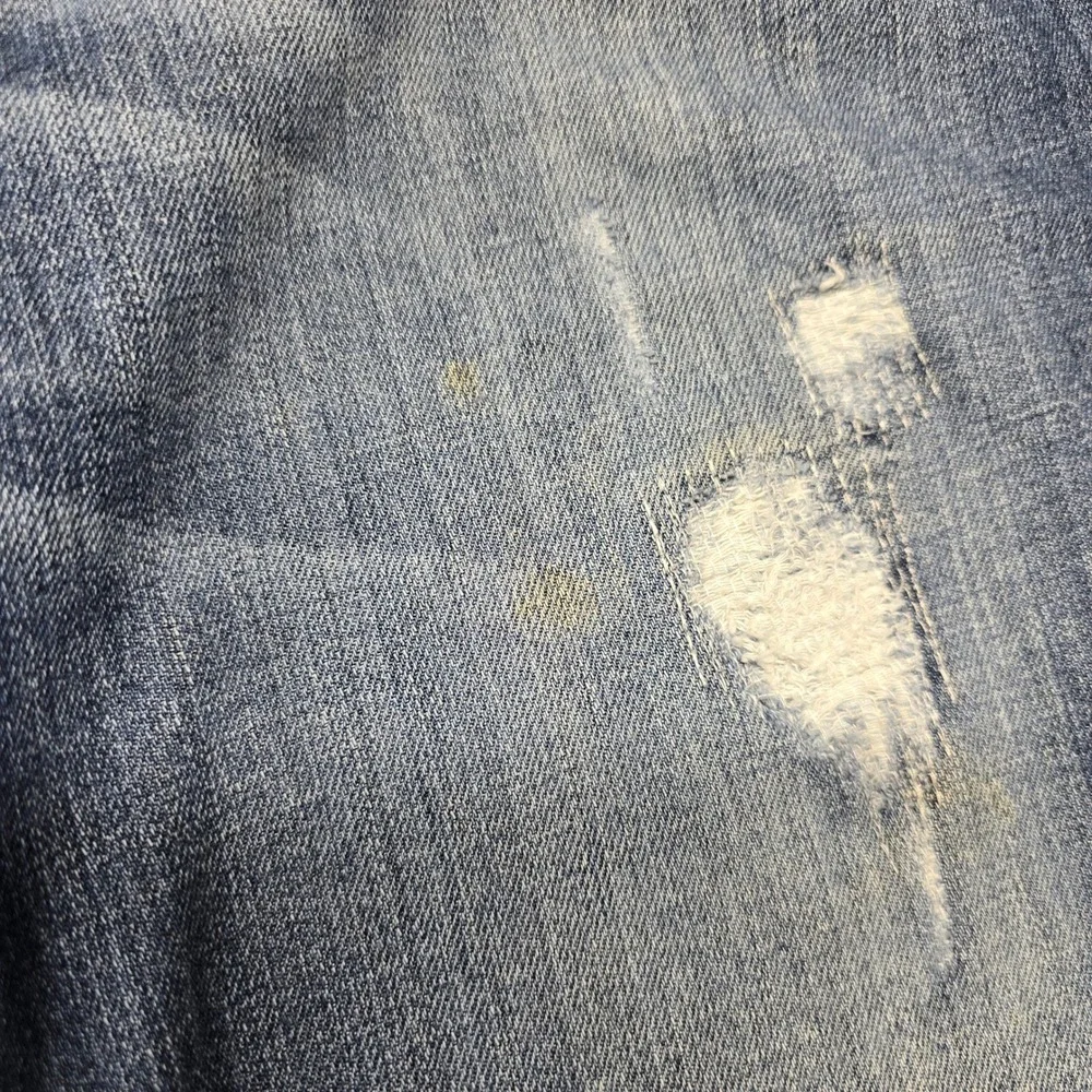 BKE Tyler Mens Distressed Straight Leg Jeans 38R Blue Button Fly ABM4298‎